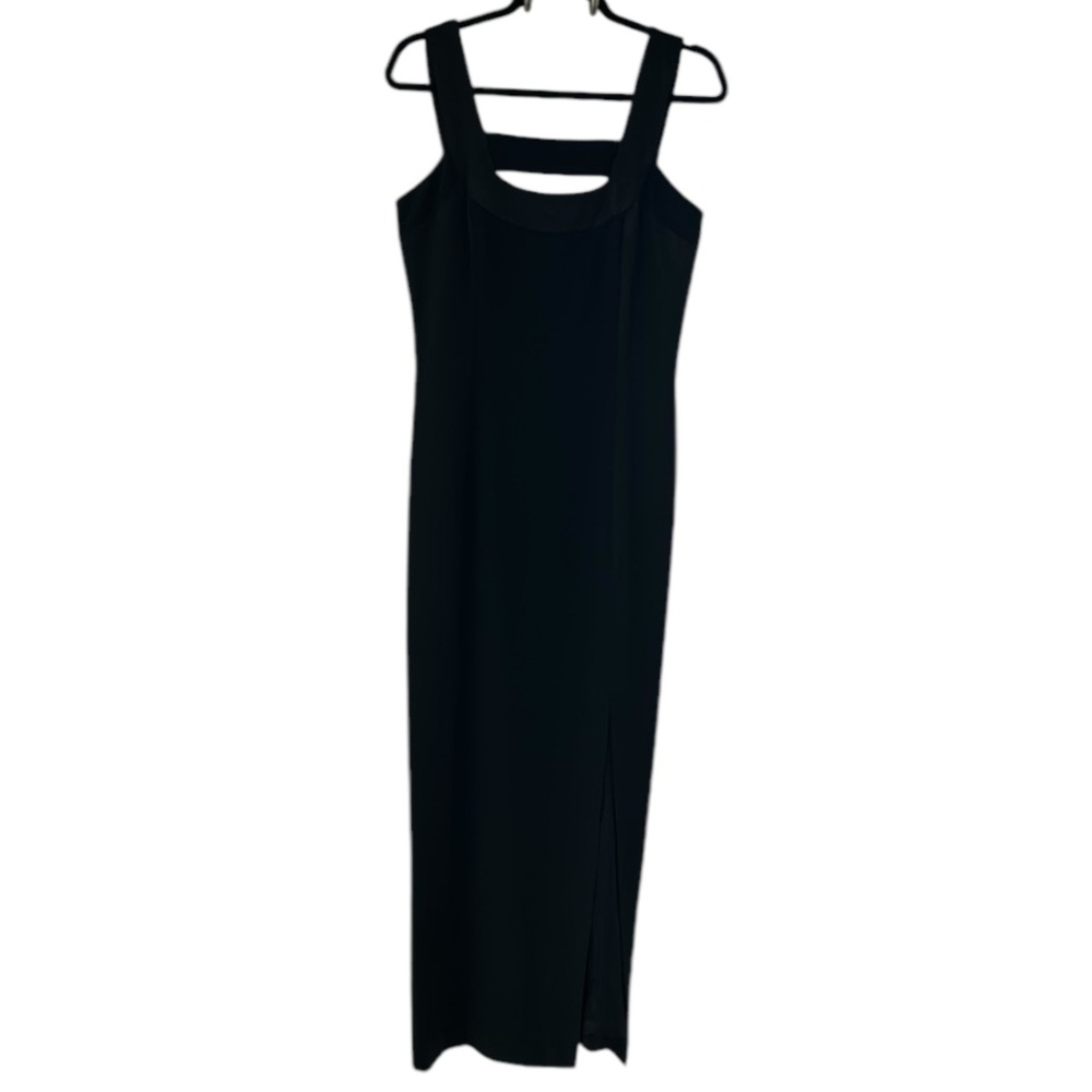 YL by Yair Black Satiny Maxi Dress VTG Sexy Cocktail Witchy Formal Women Sz 6